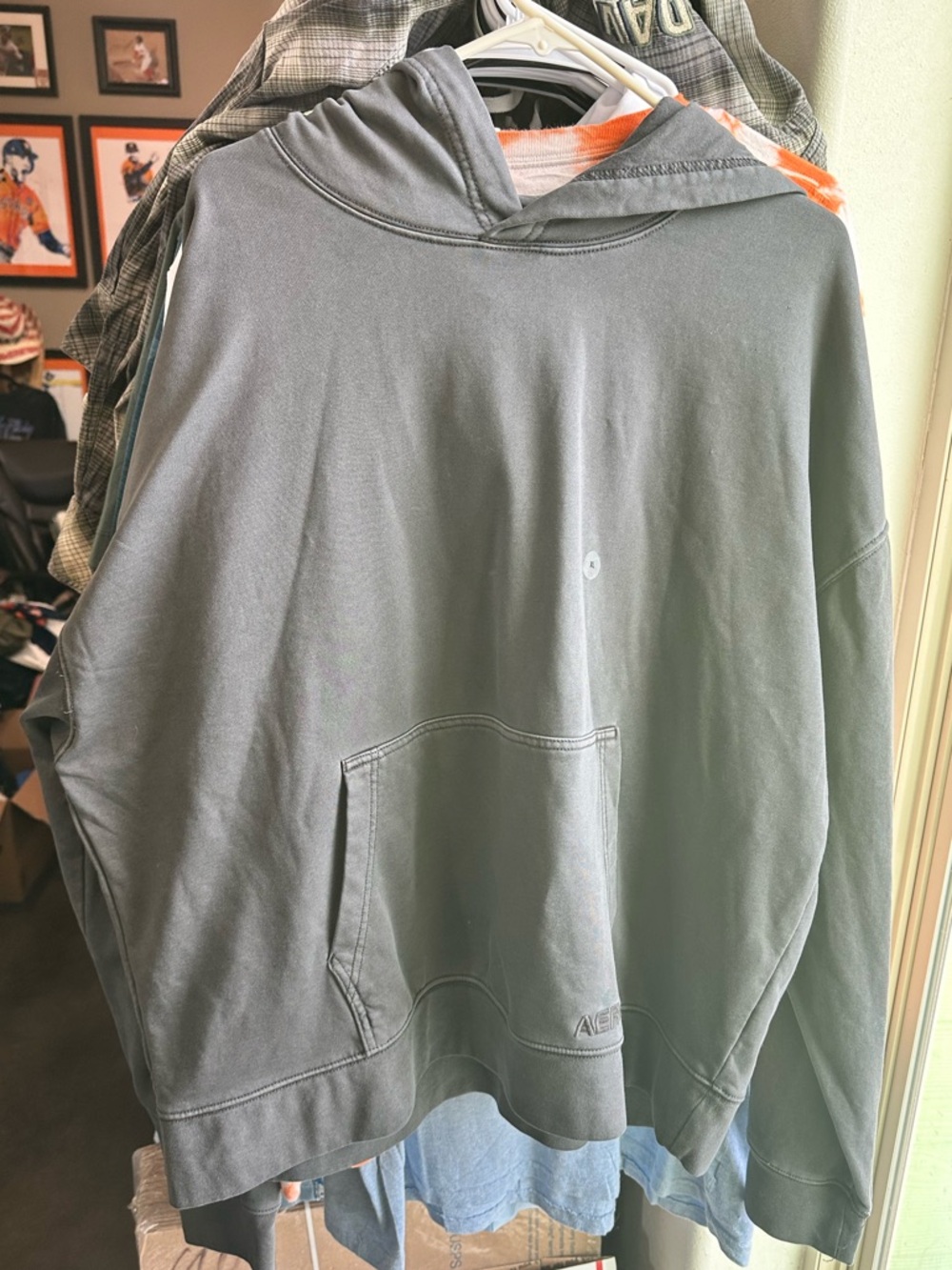 Aeropostale Garment Dye Aero Logo Pullover Hoodie